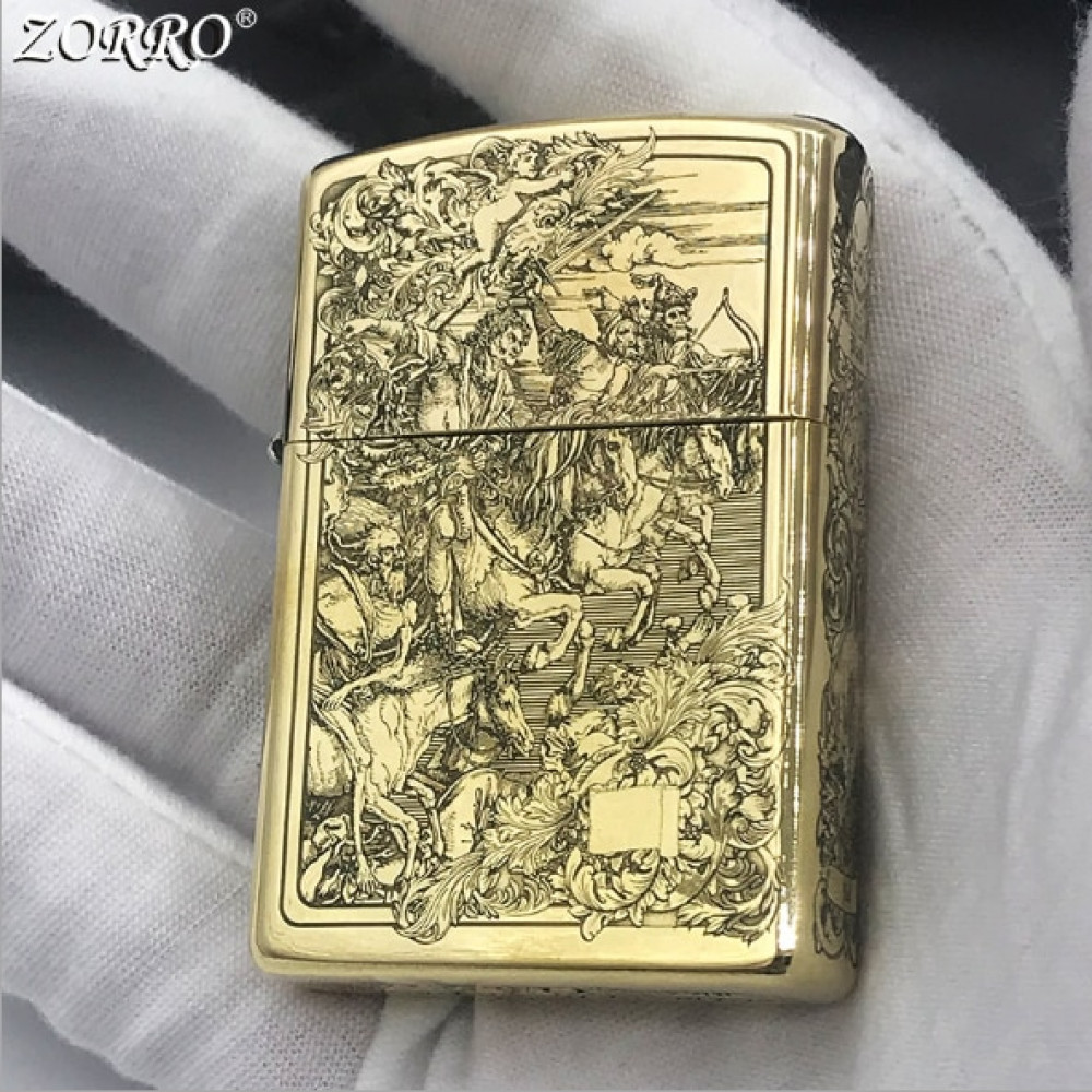 Zorro New Apocalypse Four Knights Kerosene Lighter Carved Windproof