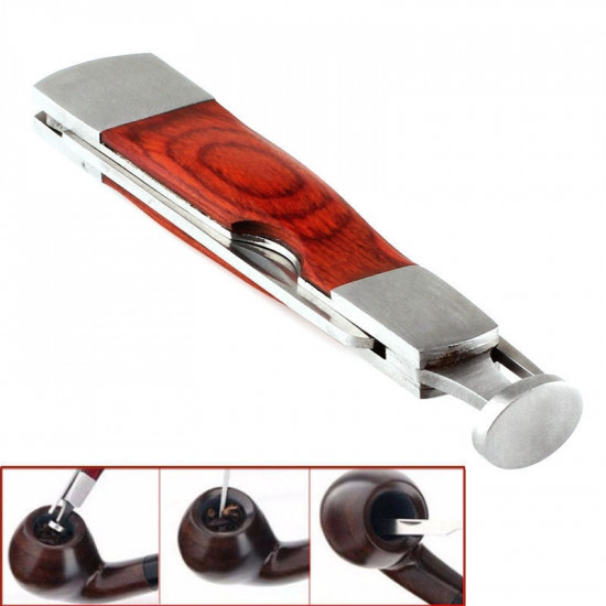 Multifunction Red Wood Smoking Pipe Cleaning Tool 3 in 1 