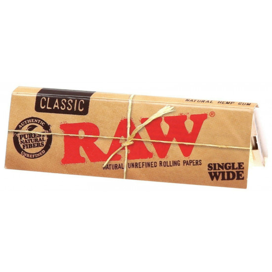 1 x Box Raw Classic Natural Unrefined Rolling Papers ( 50 Booklets in Box )