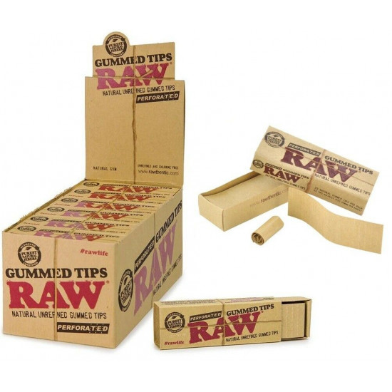  Raw Natural Gummed Tips Perforated Cigarette Rolling Paper Tips