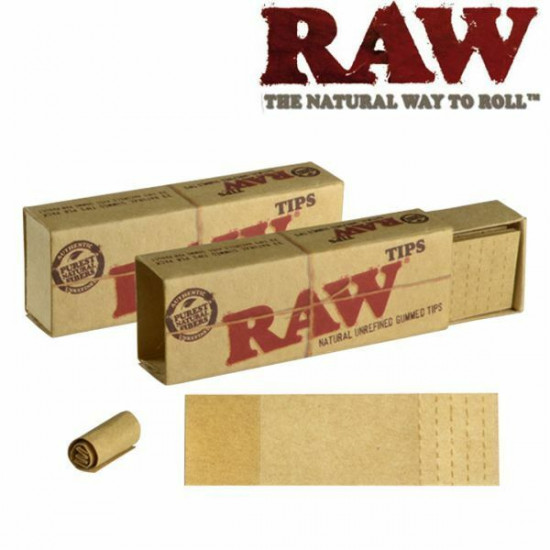  Raw Natural Gummed Tips Perforated Cigarette Rolling Paper Tips