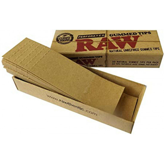  Raw Natural Gummed Tips Perforated Cigarette Rolling Paper Tips