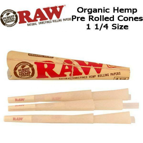 192 Cones - RAW Classic 1 1/4 Cones Authentic Pre-Rolled Cones w/ Filter