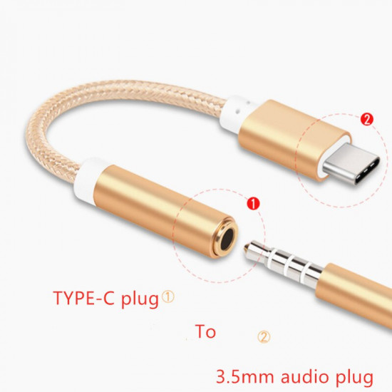  Earphone Adapter USB 3.1 AUX Audio Jack Cable Converter 