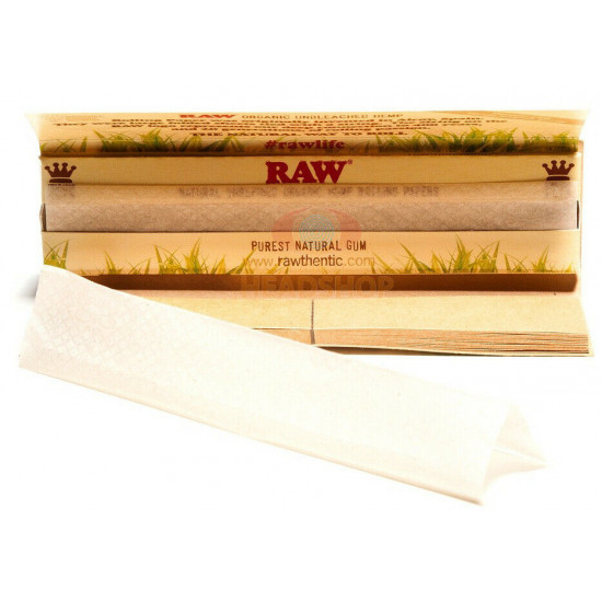  RAW Organic Hemp Connoisseur King Size Slim Rolling Papers + Tips