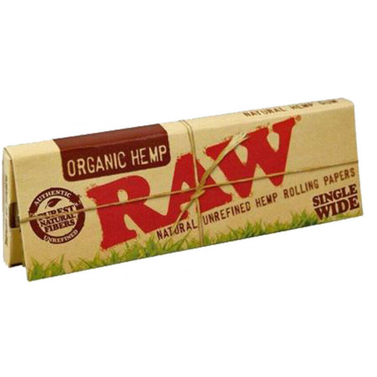 RAW Organic Hemp Rolling Papers Single Wide 50 Packs (Full Box)