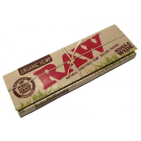 RAW Organic Hemp Rolling Papers Single Wide 50 Packs (Full Box)