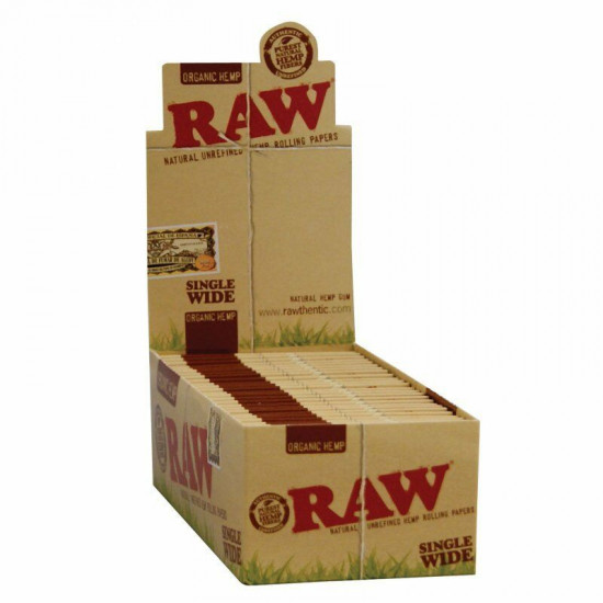 RAW Organic Hemp Rolling Papers Single Wide 50 Packs (Full Box)