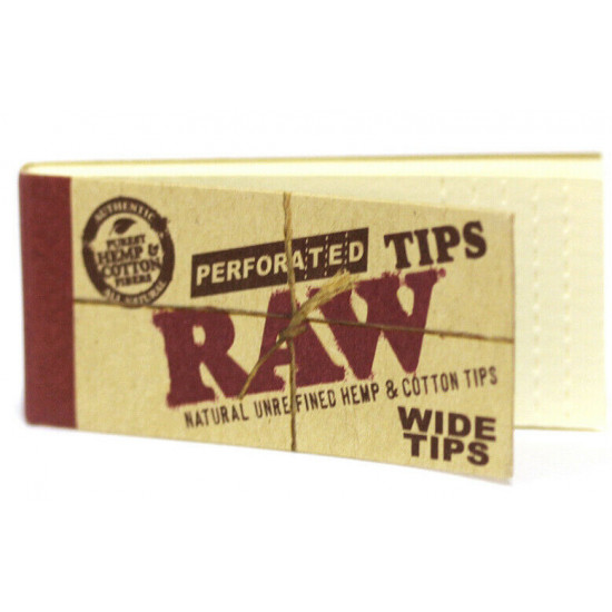 1x Box Raw PERFORATED WIDE Cigarette Filter Tips (50x50=2500)