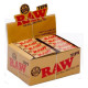 1x Box Raw Rolling Paper Filter Tips Natural Unrefined (box of 50 packs )