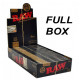 1x FULL BOX RAW Black Natural Hemp Unrefined Rolling Papers 1¼