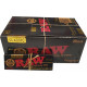 1x FULL BOX RAW Black Natural Hemp Unrefined Rolling Papers 1¼ + TIPS