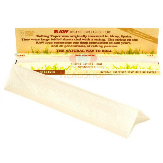 1x FULL BOX RAW ORGANIC HEMP KING SIZE SLIM NATURAL UNREFINED