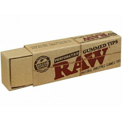 1x Full Box RAW Natural Gummed Tips Perforated Cigarette Rolling Papers