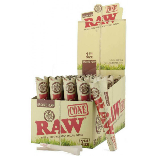 RAW Organic HEMP 1 1/4 Pre-Rolled Cones