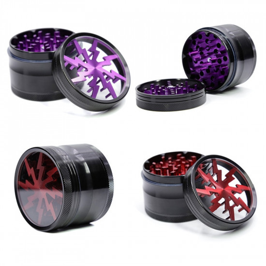 4-layer Herbal Herb Tobacco Grinder Smoke Grinders Lightning-shaped Spice Weed Grinders Smoking Pipe Accessories Smoke Cutter