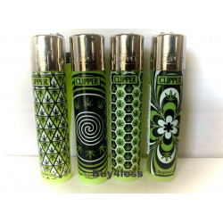 Clipper Flint Lighters  Weed Pattern  Refillable