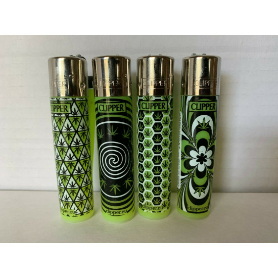 Clipper Flint Lighters  Weed Pattern  Refillable