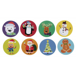 500 Merry Christmas Kraft Handmade Sticker Card Box Package Santa Thank You Label Sealing Stickers Wedding Decor Party Supplies