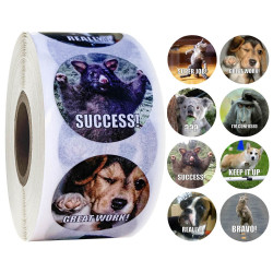 500 Pcs/roll Reward Stickers for Teachers Fun Motivational & Incentive Stickers for Kids Trendy Animal Meme Toys Stickers