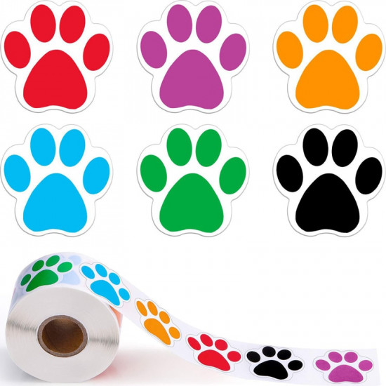 500pcs colorful Paw Print Stickers Dog cat bear Paw Labels Stickers for laptop reward sticker stationery teacher for student