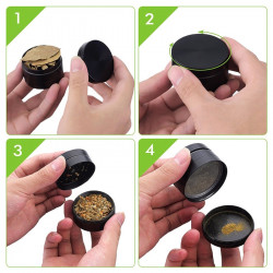 50MM 4-layer Aluminum Herbal Herb Tobacco Grinder Smoke Grinders Grinder