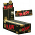 50x RAW Black Single Wide Natural Hemp Unrefined Rolling Papers - FULL BOX