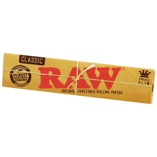 50x Raw Classic Natural Unrefined King Size Slim Rolling Papers