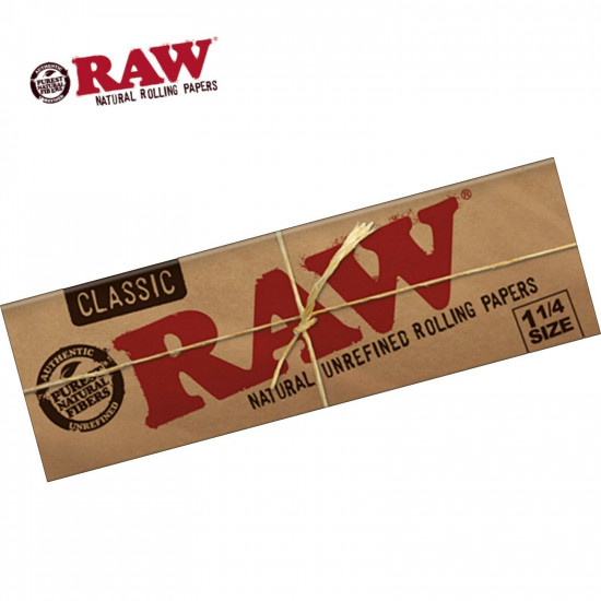 AUTHENTIC RAW Natural Classic1.25 1 1/4 Rolling Papers 24x FULL BOX