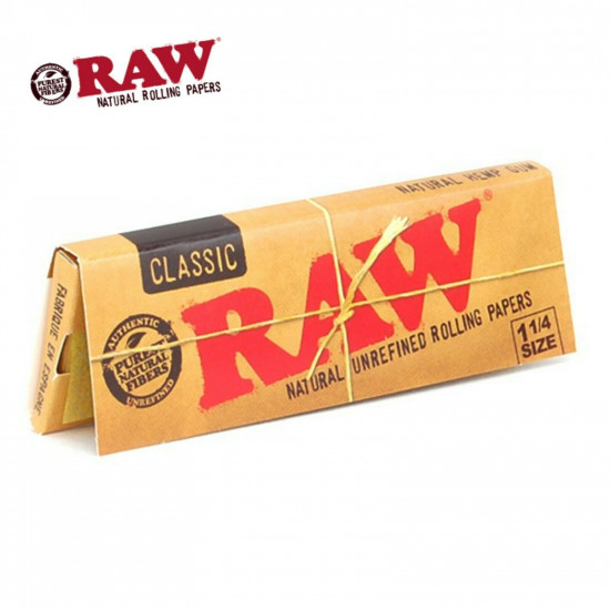 AUTHENTIC RAW Natural Classic1.25 1 1/4 Rolling Papers 24x FULL BOX