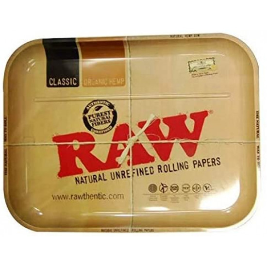 Raw Metal Rolling Tray Large 14 x 11 Inch