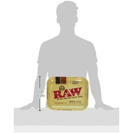 Raw Metal Rolling Tray Large 14 x 11 Inch