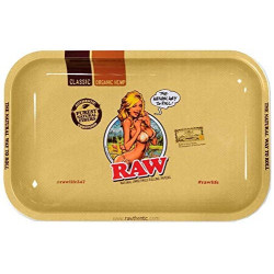 RAW Small Girl Metal Rolling Tray 27.5 x 17.5 cm, Beige