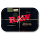 RAW Small Metal Rolling Tray | Classic Black Series Design | Size Small 11'' x 7'' x 1''