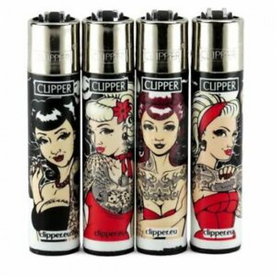 CLIPPER Flint Lighter Refillable PINUP ROCKABILLY