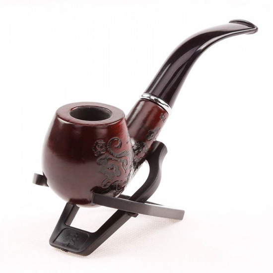 Wooden Smoking Pipe With Beautiful Carve Patterns 