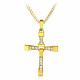 Classic Rhinestone Pendant Sliver Men Crystal Jesus Cross Pendant Long Necklace Male Gift Jewelry 