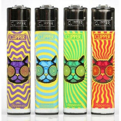 Clipper Lighter Large TRIPPY CATS Refillable Flint 