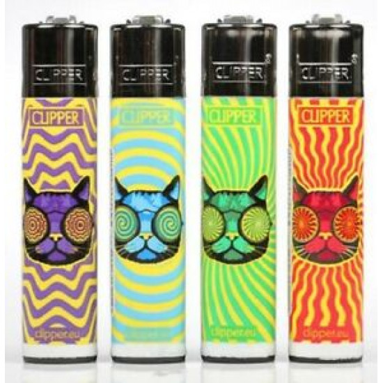 Clipper Lighter Large TRIPPY CATS Refillable Flint 