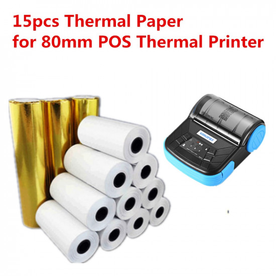 Free shipping 10pcs 80x30mm handheld Receipt Paper Roll for Mobile POS 80mm Bluetooth Thermal Printer, coreless cash till roll