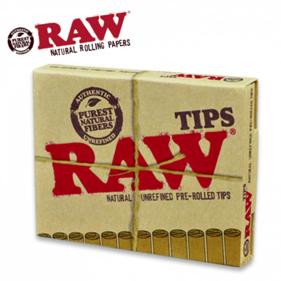 Full Box 20 Packs Raw Natural Unrefined Pre-Rolled Tips 21 Per Box