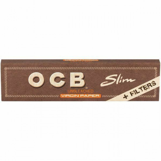 Full Box OCB VIRGIN Slim Rolling Paper King Size + Filter Tips