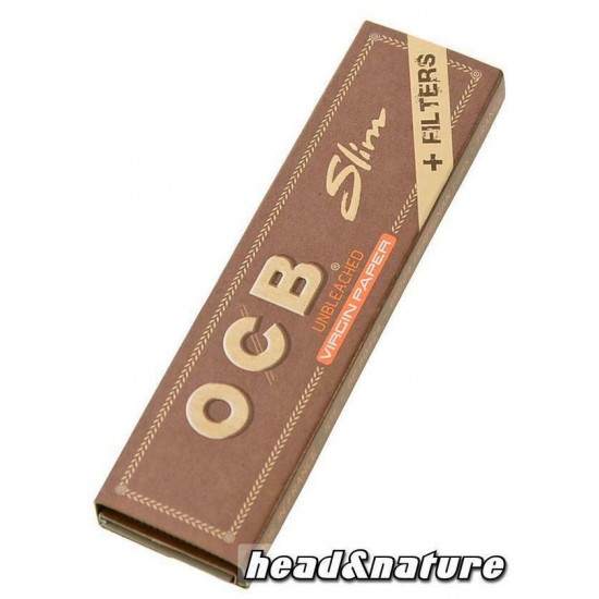 Full Box OCB VIRGIN Slim Rolling Paper King Size + Filter Tips