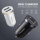 MCDODO 12W Fast Dual USB Car Charger Universal Mini USB Plug Car Phone Charging Adapter For iPhone Mobile Phone Tablet GPS