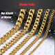 Chains Stainless Steel Black Gold Silver Color Necklace for Men Women Curb Cuban Jewelry 3/5/7/9/11mm DLKNM08