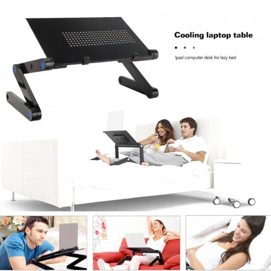 New Cooling Laptop Computer Table Bed Aluminum Alloy Foldable Computer Desk iPad Desk Lazy Aluminum Folding Table Dropshipping