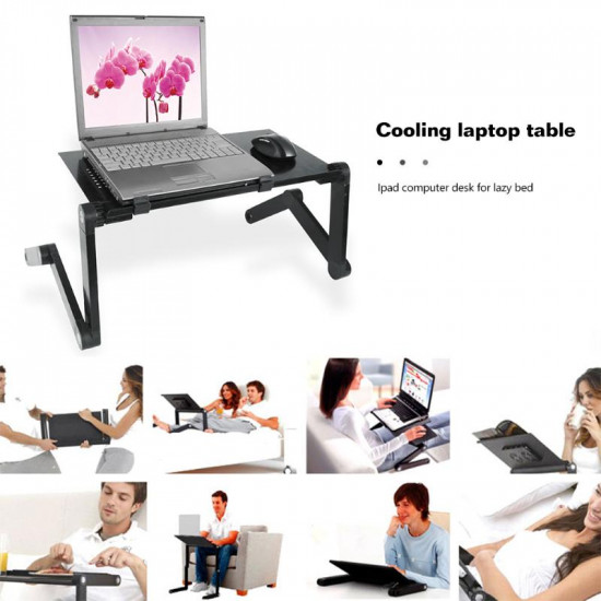 New Cooling Laptop Computer Table Bed Aluminum Alloy Foldable Computer Desk iPad Desk Lazy Aluminum Folding Table Dropshipping