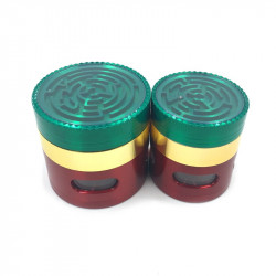 New labyrinth, trichrome Herb Grinder 4-layer Window Metal Type Herbal Herb Tobacco Grinder Smoke Grinders Crusher Free Delivery