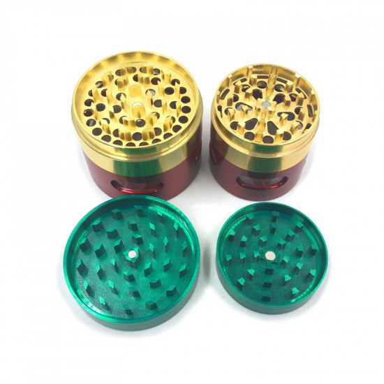 New labyrinth, trichrome Herb Grinder 4-layer Window Metal Type Herbal Herb Tobacco Grinder Smoke Grinders Crusher Free Delivery