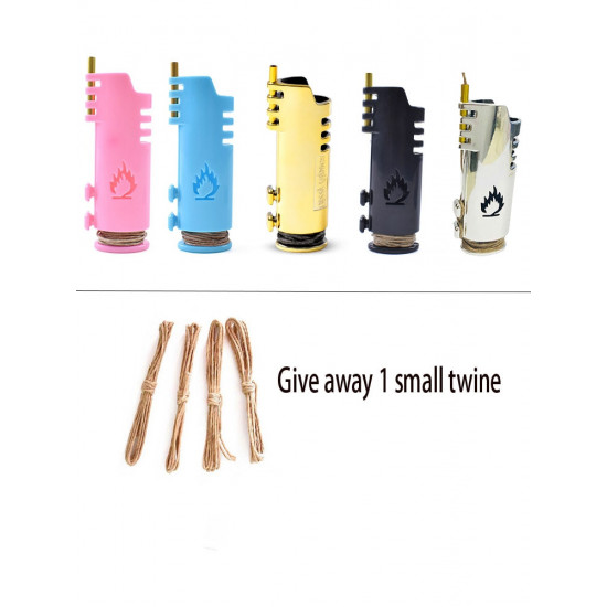 Portable Lighter Shell Plastic Cigarette Lighter Shell With Ignition Twine Cigarette Lighter Protection Case Smoking Accessories